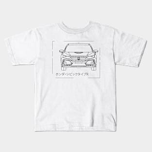 Civic Type R (FK8 10th Gen) Line Art Kids T-Shirt